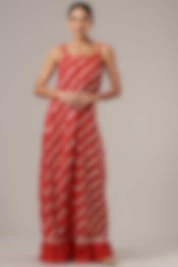 Red Cotton Maxi Dress by Maison Shefali