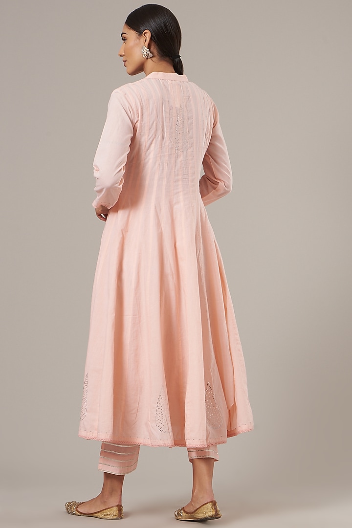 Blush Pink Cotton Kurta Set by Maison Shefali at Pernia's Pop Up Shop