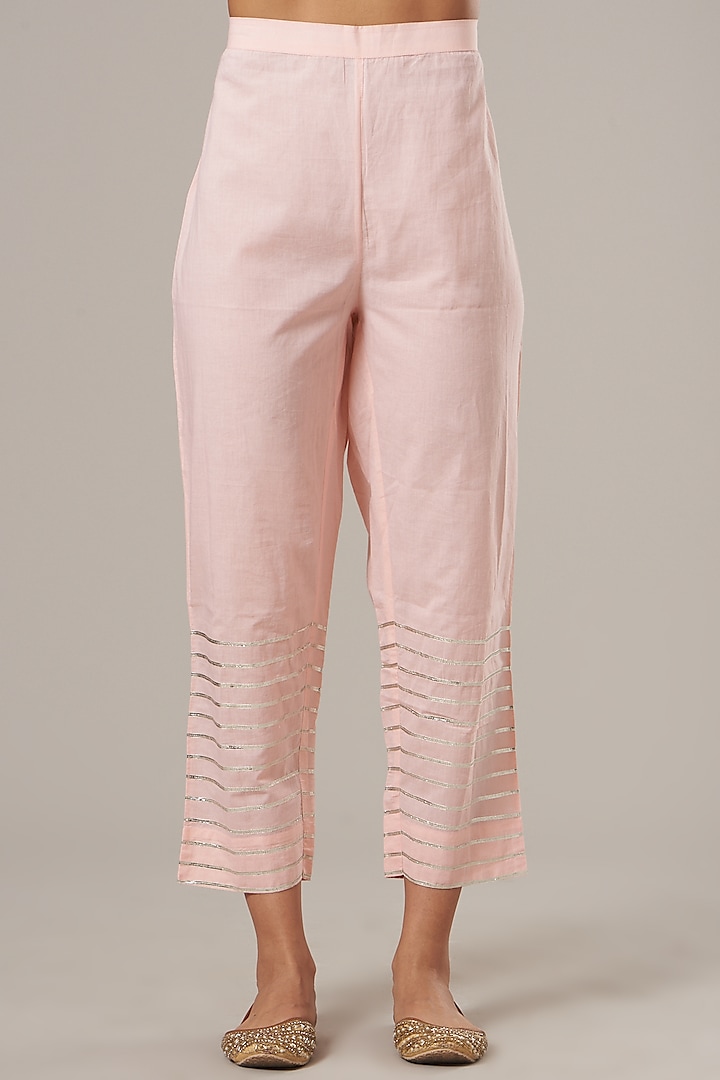 Blush Pink Cotton Kurta Set by Maison Shefali at Pernia's Pop Up Shop