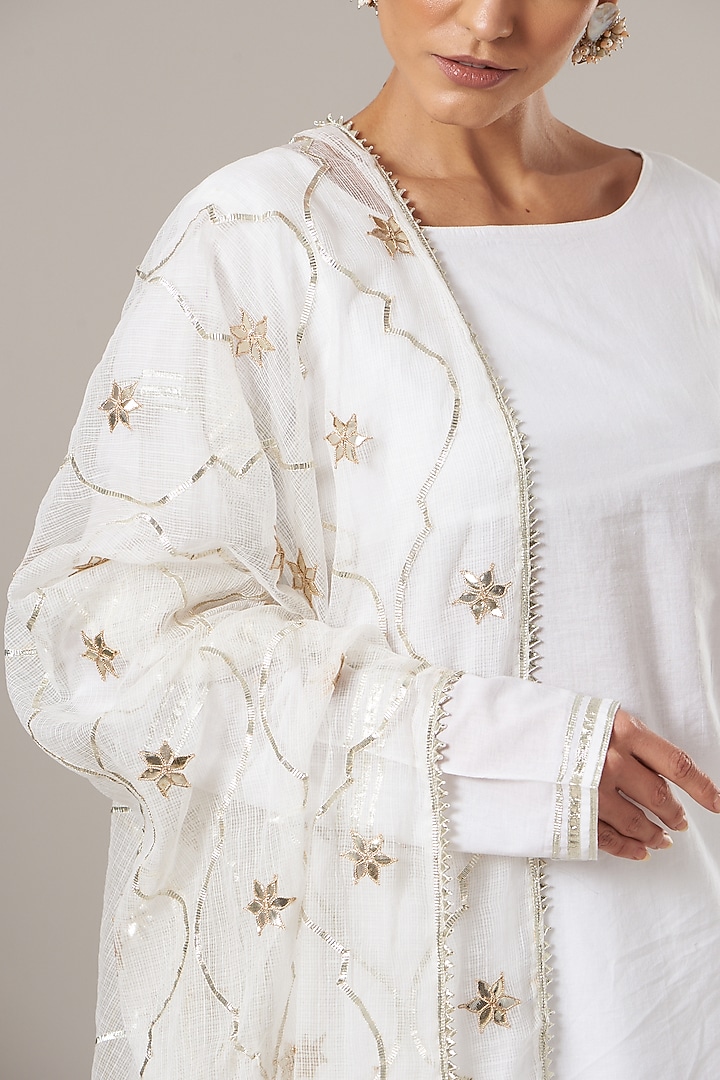 White Cotton Sharara Set by Maison Shefali at Pernia's Pop Up Shop