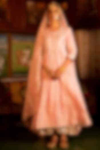 Pink Cotton Kalidar Kurta Set by Maison Shefali at Pernia's Pop Up Shop