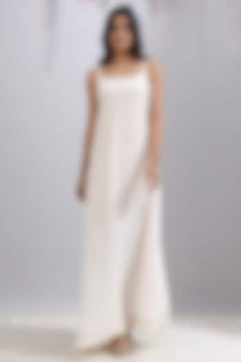 Ivory Strappy Maxi Dress by Maison Shefali