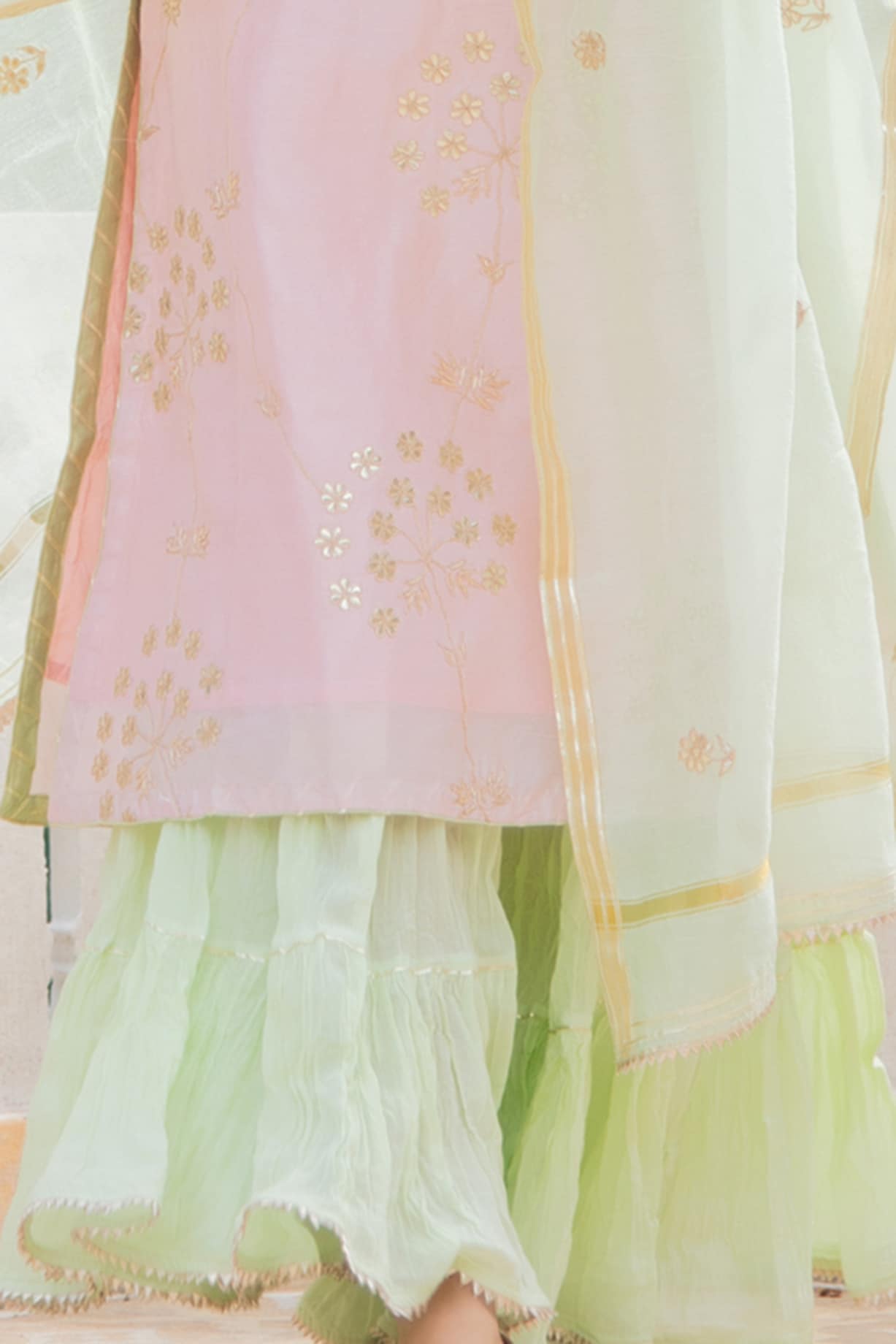 MULMUL INDIGO ARIAN SHARARA SET