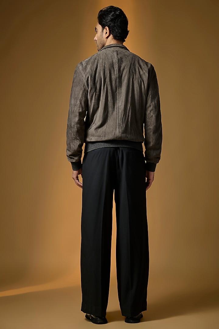 Grey Suede Bomber Jacket by Matchless London at Pernia's Pop Up Shop
