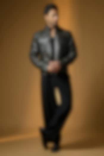 Antique Black Italian Leather Biker Jacket by Matchless London at Pernia's Pop Up Shop