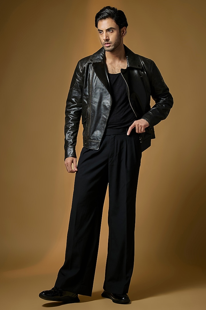 Antique Black Leather Biker Jacket by Matchless London at Pernia's Pop Up Shop