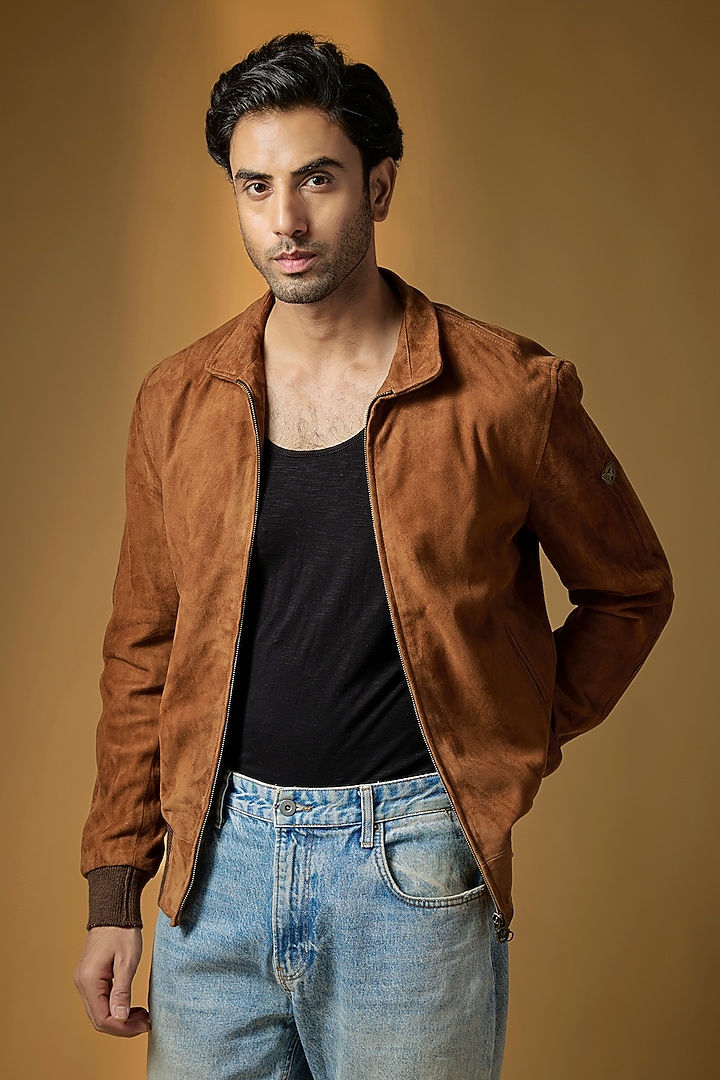 Chocolate Brown Suede Jacket by Matchless London at Pernia's Pop Up Shop