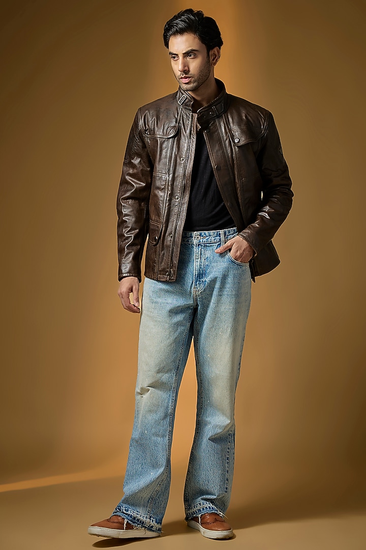 Antique Brown Leather Jacket by Matchless London at Pernia's Pop Up Shop