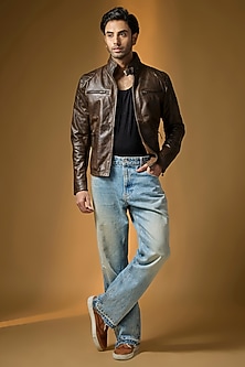 Antique Brown Leather Jacket by Matchless London-POPULAR PRODUCTS AT STORE