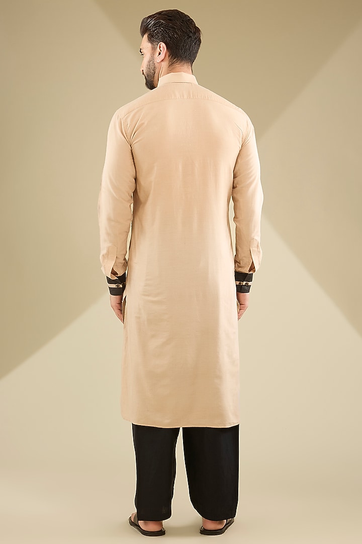 Golden Dupion Silk Kurta Set by MS attire at Pernia's Pop Up Shop