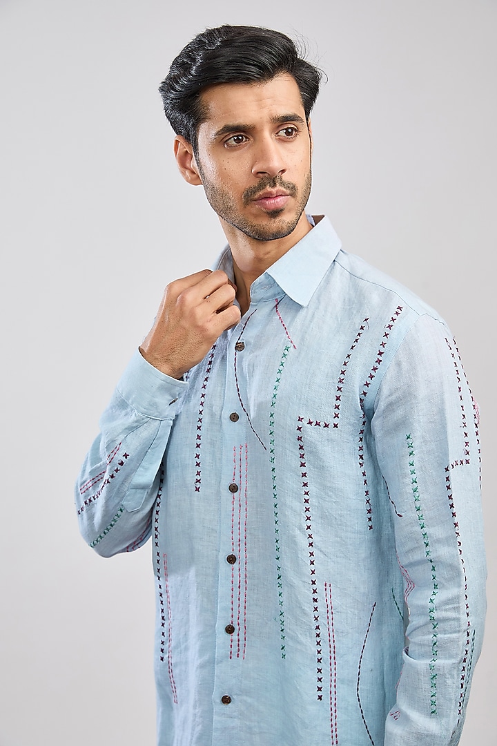 MONOCHROME THREAD EMBROIDERED SHIRT main image 1