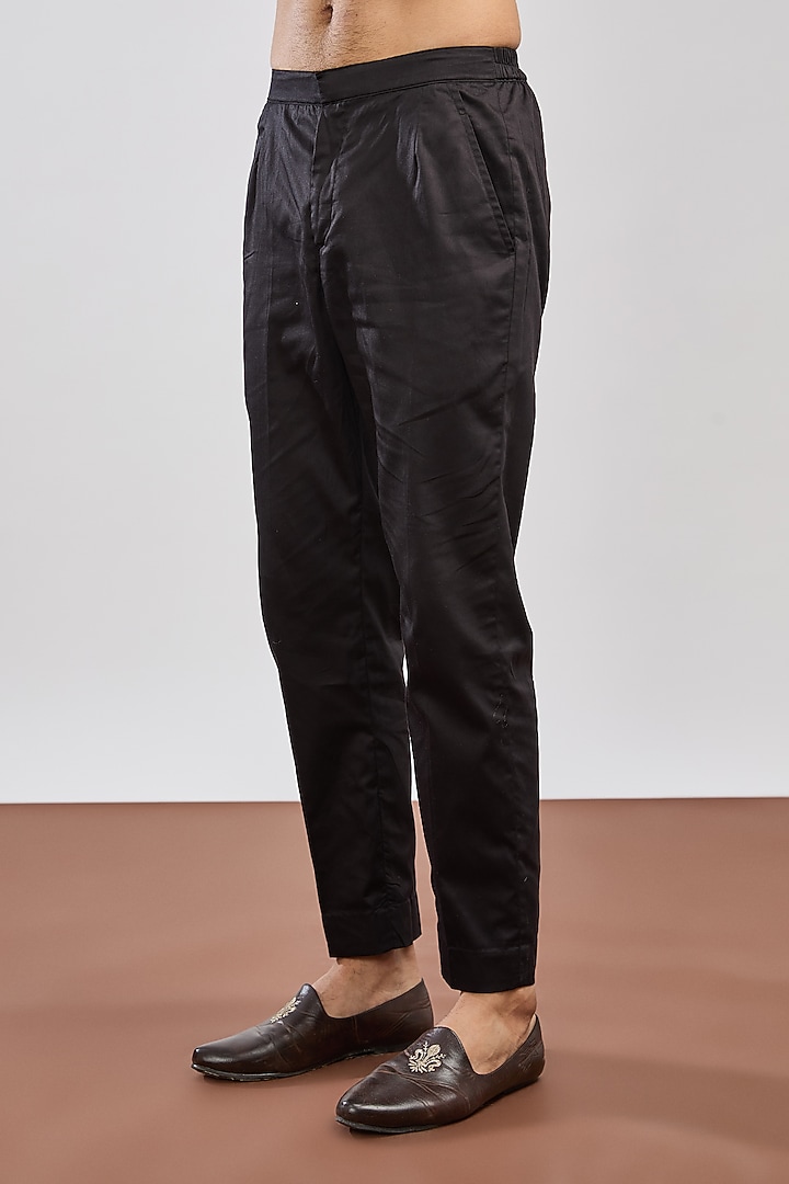 Black Glaze Cotton Kurta Set by MS attire at Pernia's Pop Up Shop