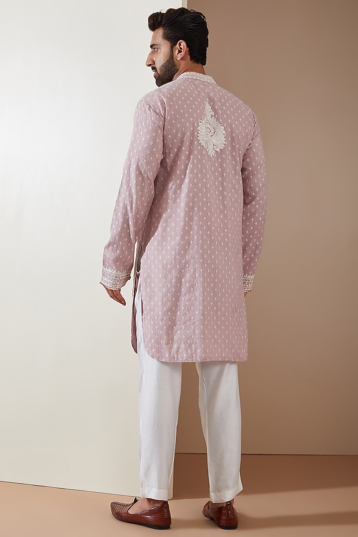 Purple Chanderi Machine Embroidered Kurta by MS attire at Pernia's Pop Up Shop