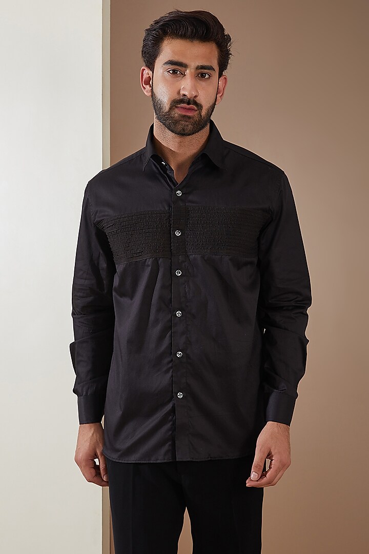 Black Cotton Shirt by MS attire