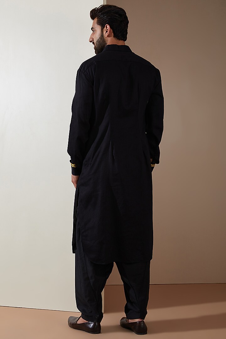 Brown Linen Nehru Jacket Set by MS attire at Pernia's Pop Up Shop