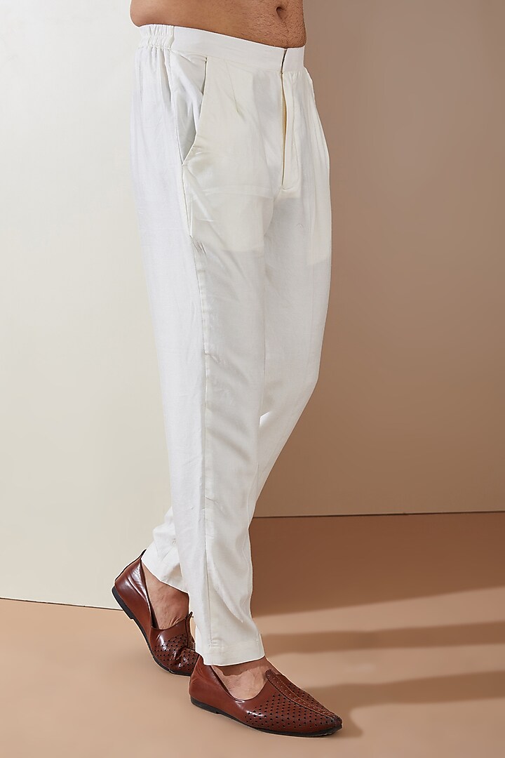 Off-White Brocade Embroidered Kurta Set by MS attire at Pernia's Pop Up Shop