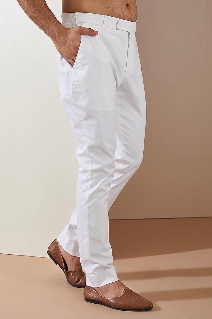 Ivory Dupion Silk Churidar Pants – Curato