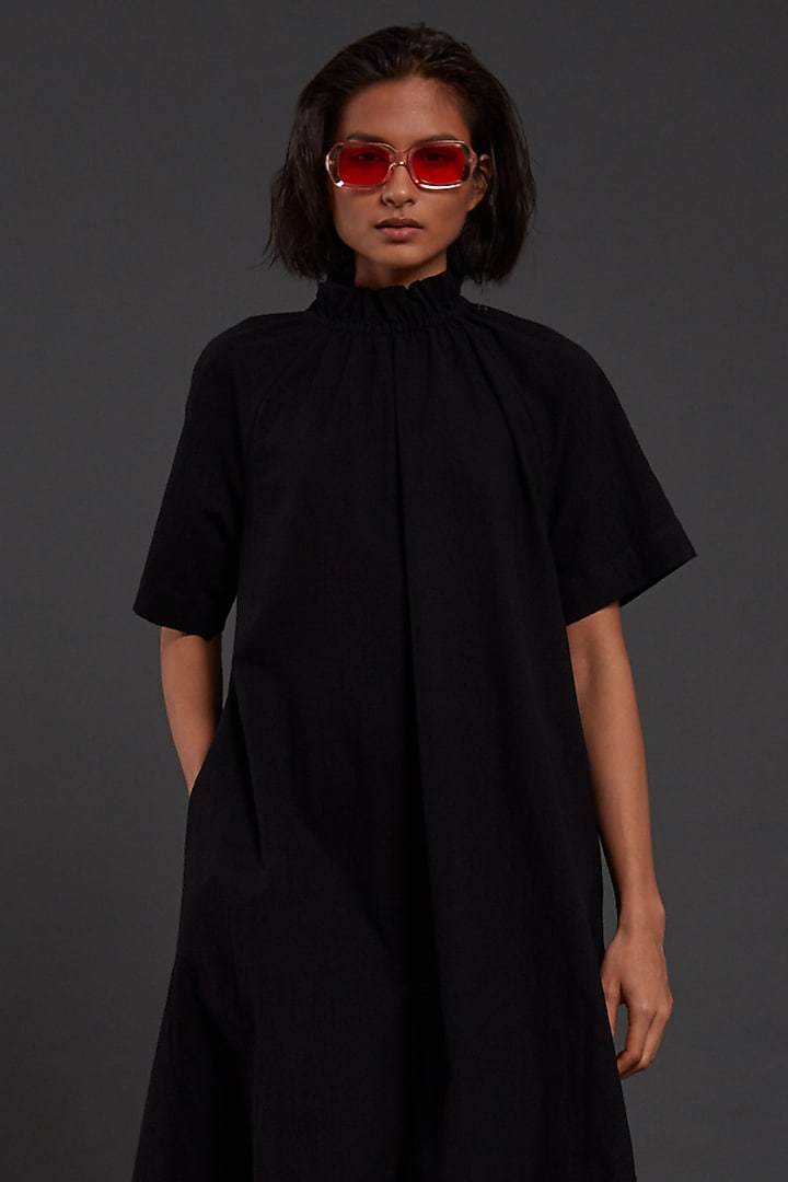 Black Cotton Shift Summer Dress by Mati at Pernia's Pop Up Shop
