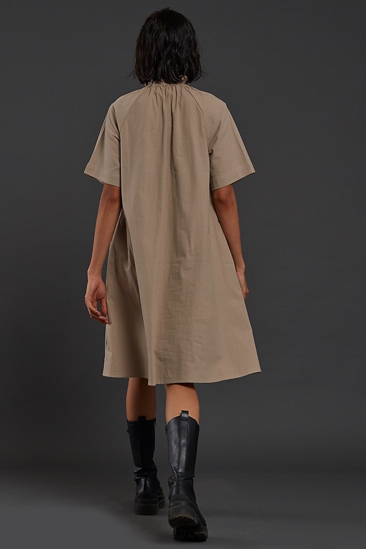 Beige Cotton Shift Summer Dress by Mati at Pernia's Pop Up Shop