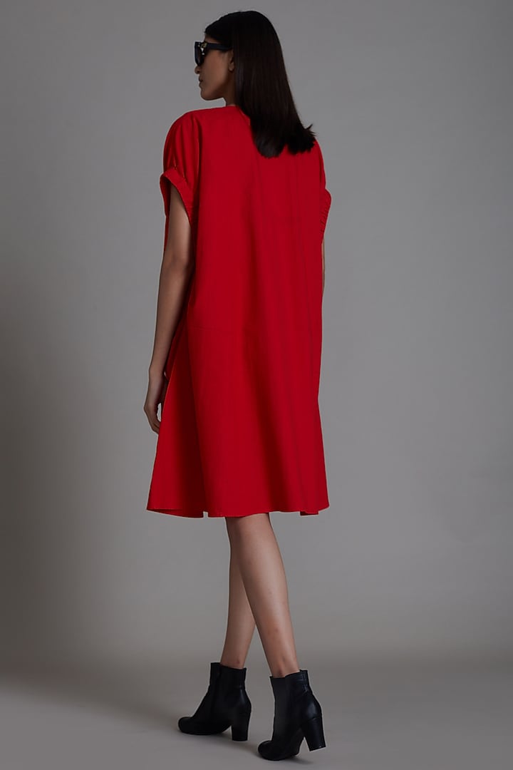 Red Cotton Shift Summer Dress by Mati at Pernia's Pop Up Shop