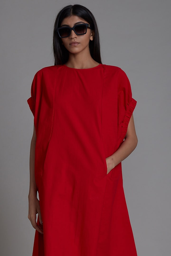 Red Cotton Shift Summer Dress by Mati at Pernia's Pop Up Shop