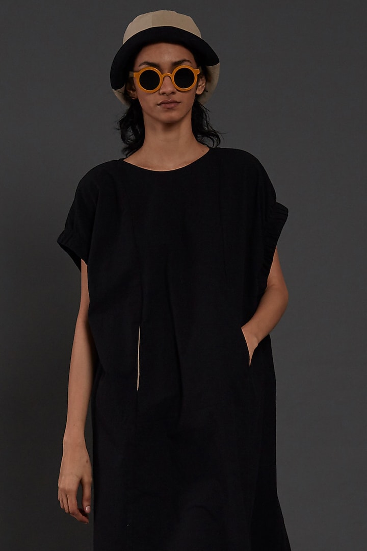 Black Cotton Shift Summer Dress by Mati at Pernia's Pop Up Shop