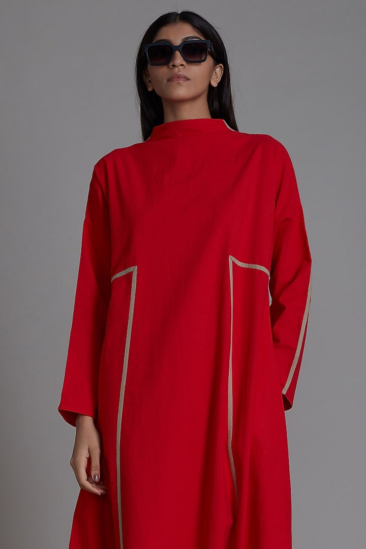 Red Cotton Vacation Dress by Mati at Pernia's Pop Up Shop