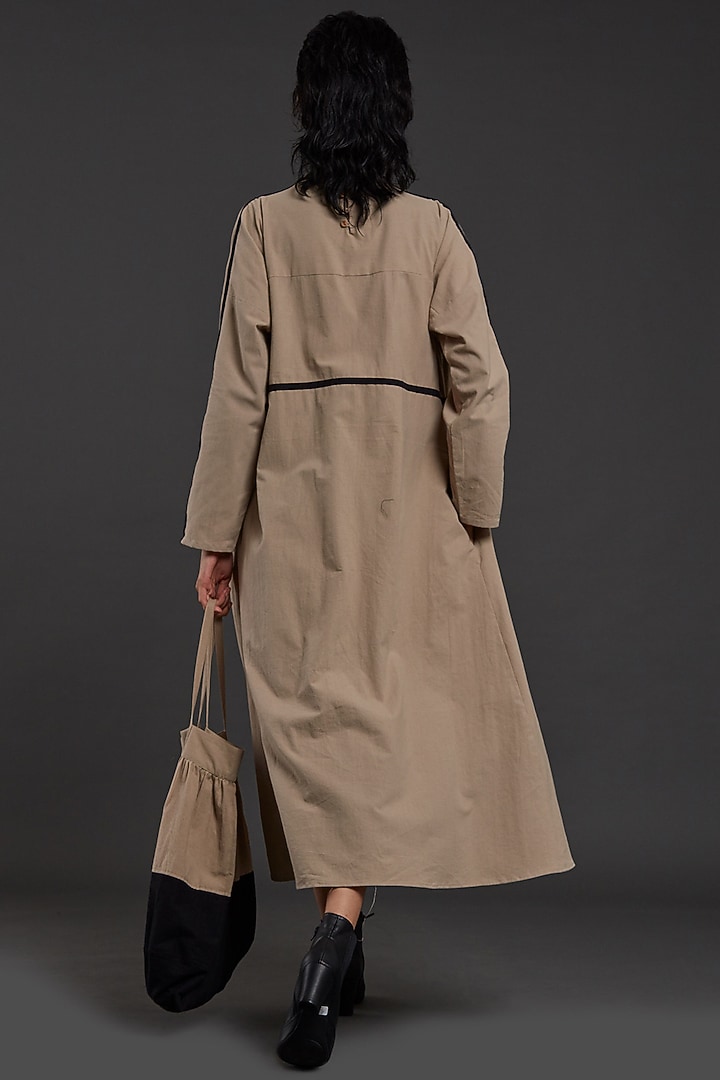Beige Cotton Vacation Dress by Mati at Pernia's Pop Up Shop