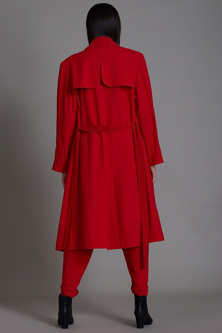 Red Cotton Jacket Set by Mati at Pernia's Pop Up Shop