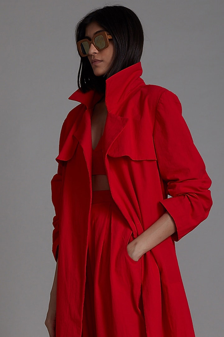 Red Cotton Jacket by Mati at Pernia's Pop Up Shop