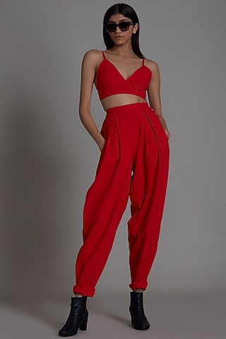 Red Cotton Bralette by Mati
