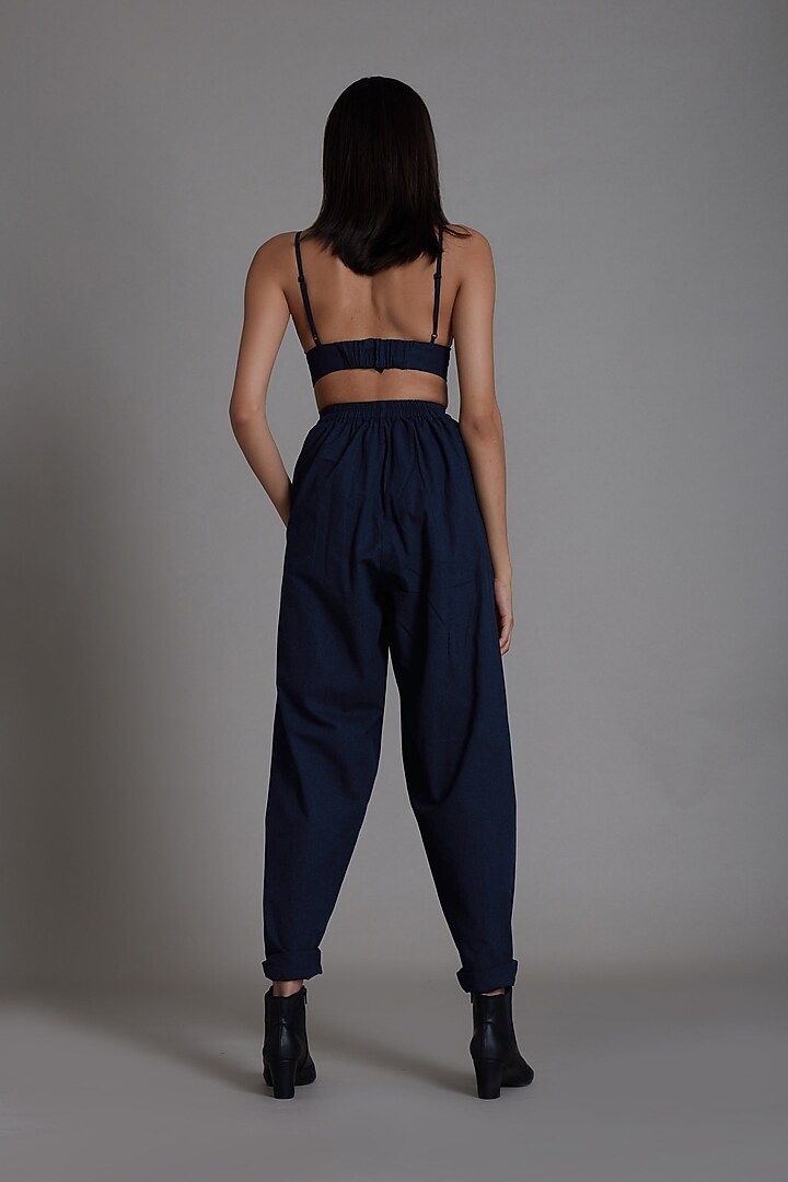Navy Blue Cotton Bralette by Mati at Pernia's Pop Up Shop