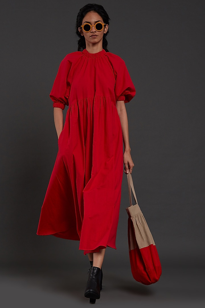 Red Cotton Dress by Mati