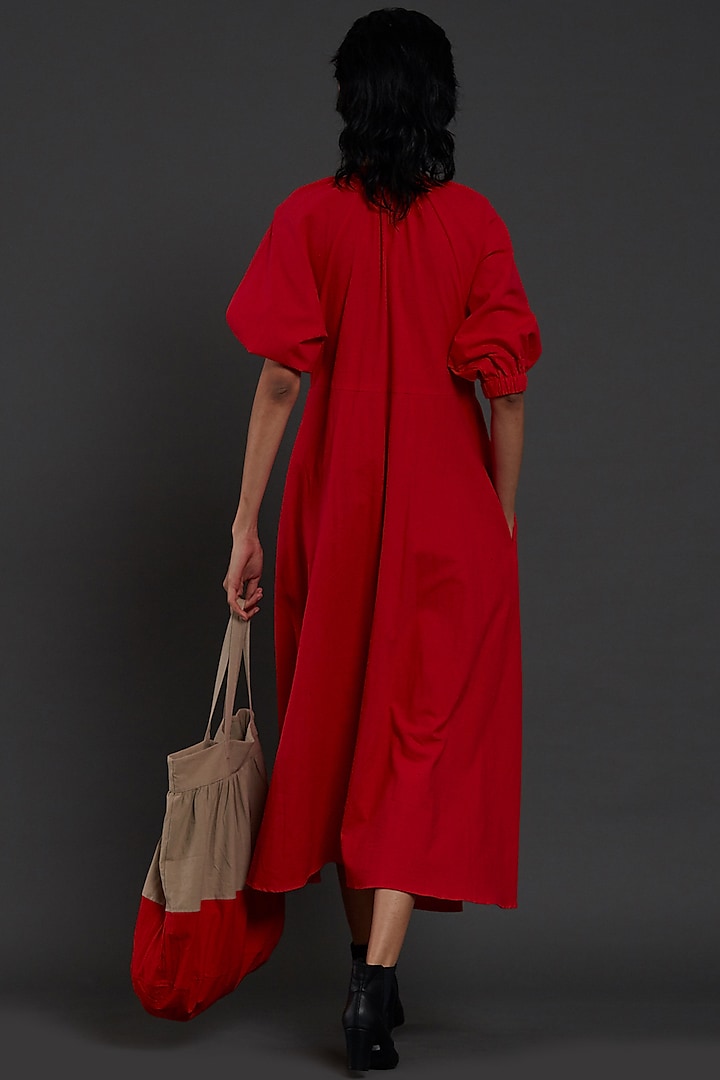 Red Cotton Vacation Dress by Mati at Pernia's Pop Up Shop