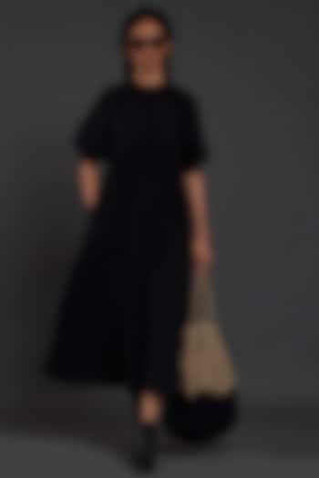 Black Cotton Vacation Dress by Mati at Pernia's Pop Up Shop