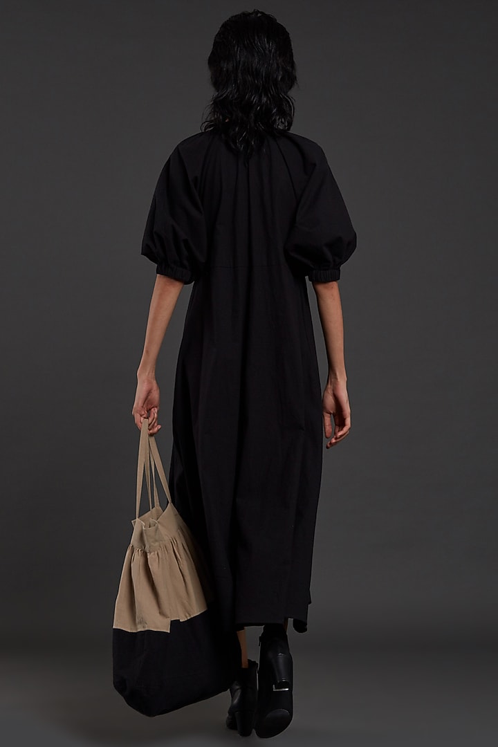 Black Cotton Vacation Dress by Mati at Pernia's Pop Up Shop