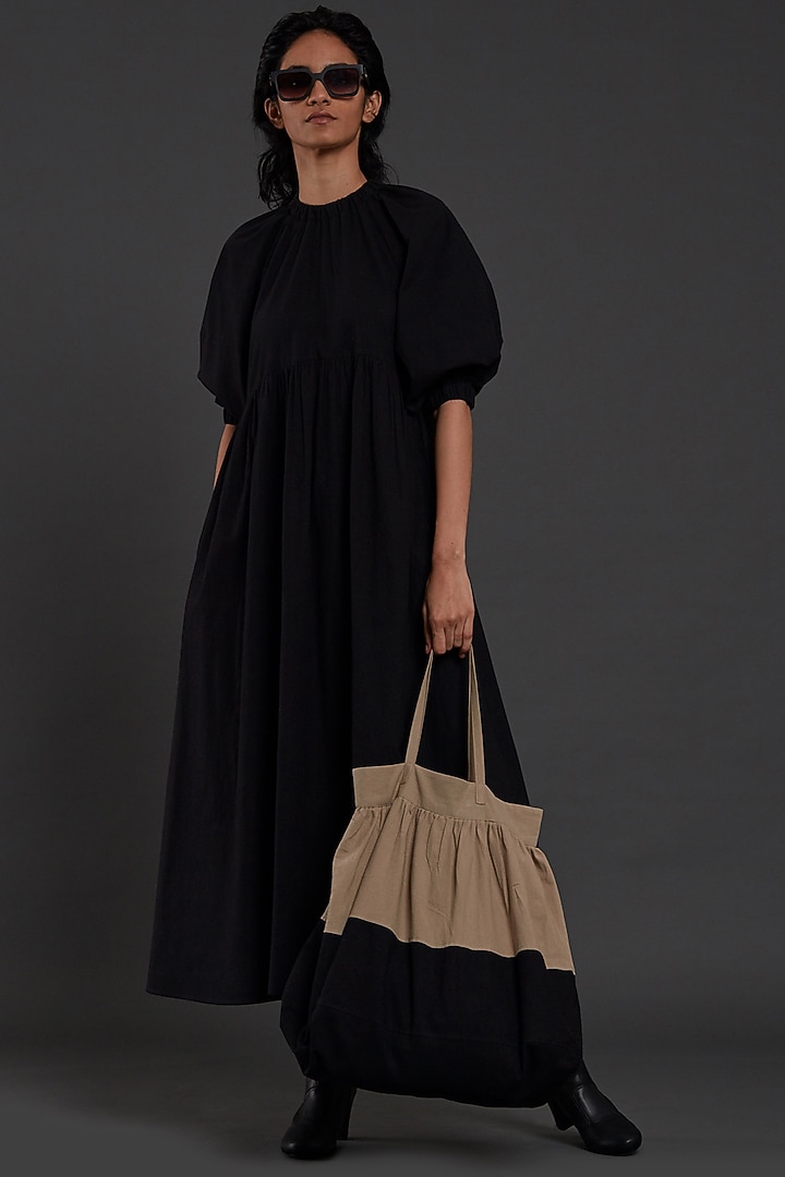 Black Cotton Vacation Dress by Mati at Pernia's Pop Up Shop