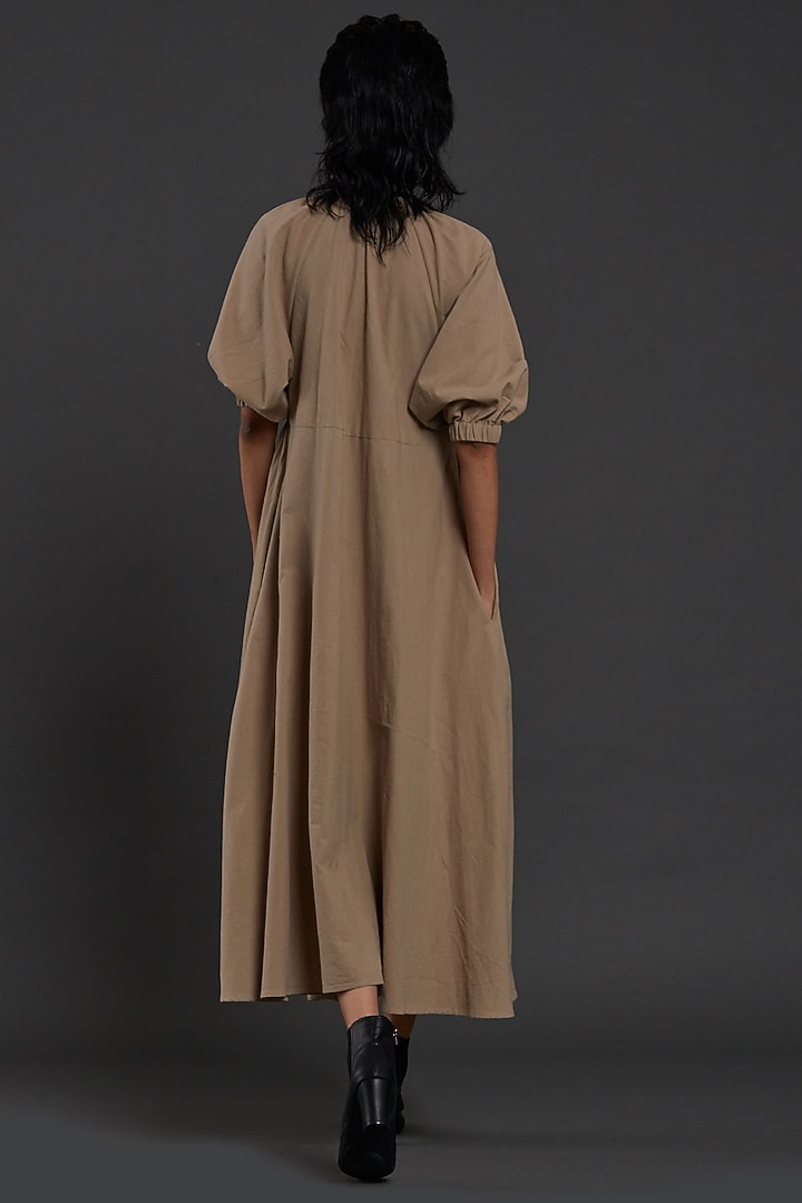 Beige Cotton Vacation Dress by Mati at Pernia's Pop Up Shop