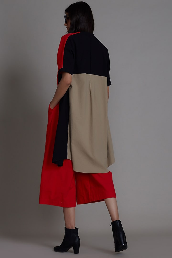 Multi-Colored Cotton Color Blocking Co-Ord Set by Mati at Pernia's Pop Up Shop