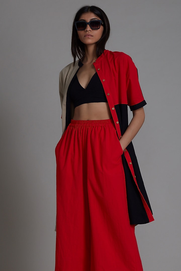 Multi-Colored Cotton Color Blocking Co-Ord Set by Mati at Pernia's Pop Up Shop