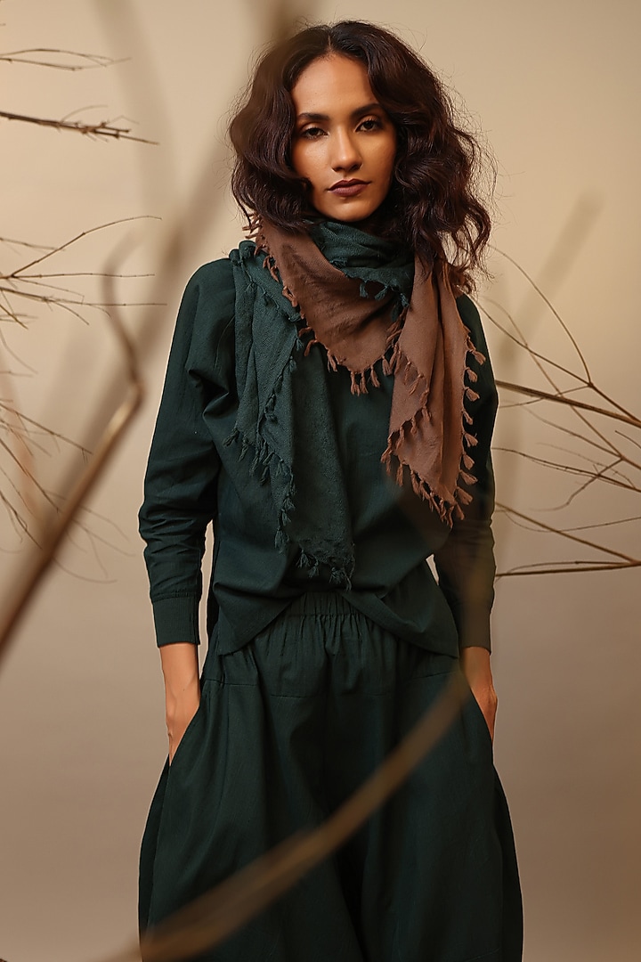 Green Handspun Cotton Co-Ord Set by Mati at Pernia's Pop Up Shop