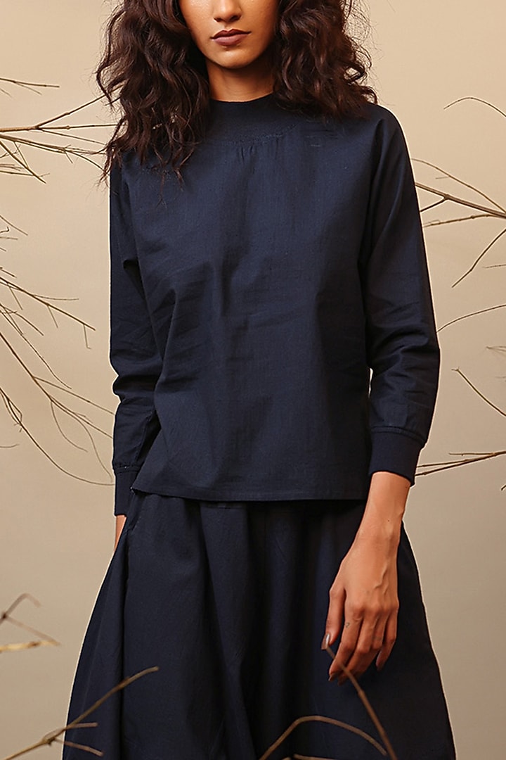 Blue Handspun Cotton Co-Ord Set by Mati at Pernia's Pop Up Shop