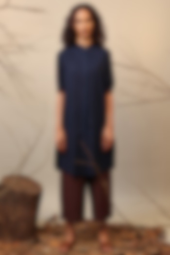 Blue Cotton Shirt Tunic by Mati at Pernia's Pop Up Shop