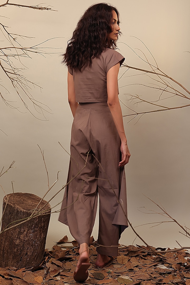 Beige Handspun Cotton Co-Ord Set by Mati at Pernia's Pop Up Shop
