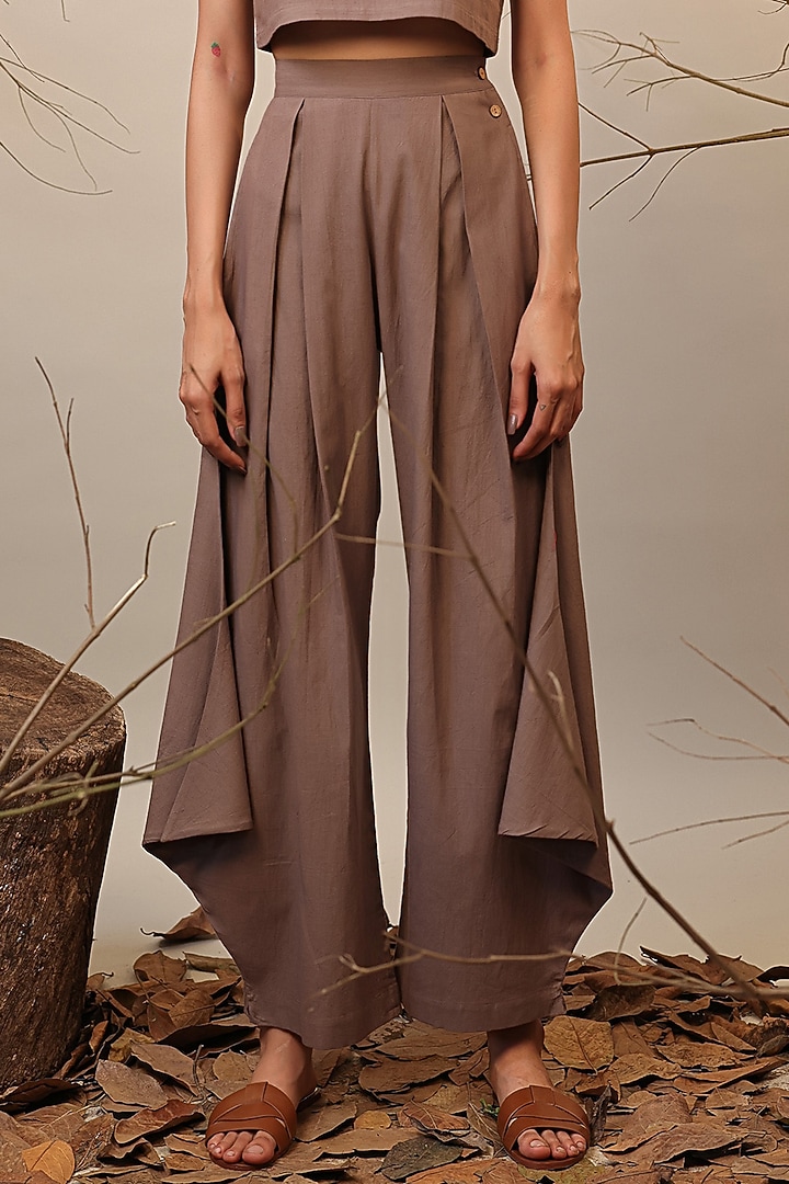 Beige Handspun Cotton Co-Ord Set by Mati at Pernia's Pop Up Shop
