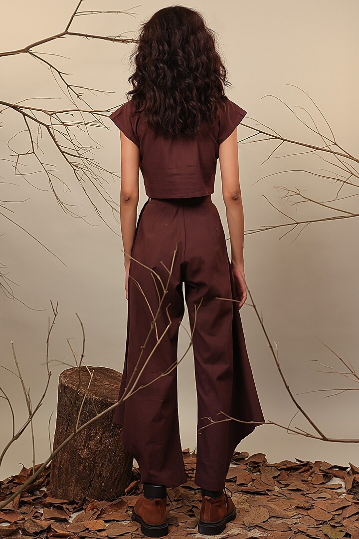 Brown Handspun Cotton Co-Ord Set by Mati at Pernia's Pop Up Shop