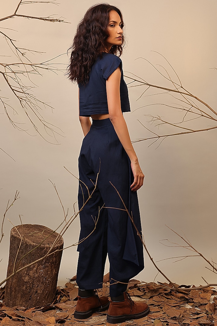 Blue Handspun Cotton Co-Ord Set by Mati at Pernia's Pop Up Shop