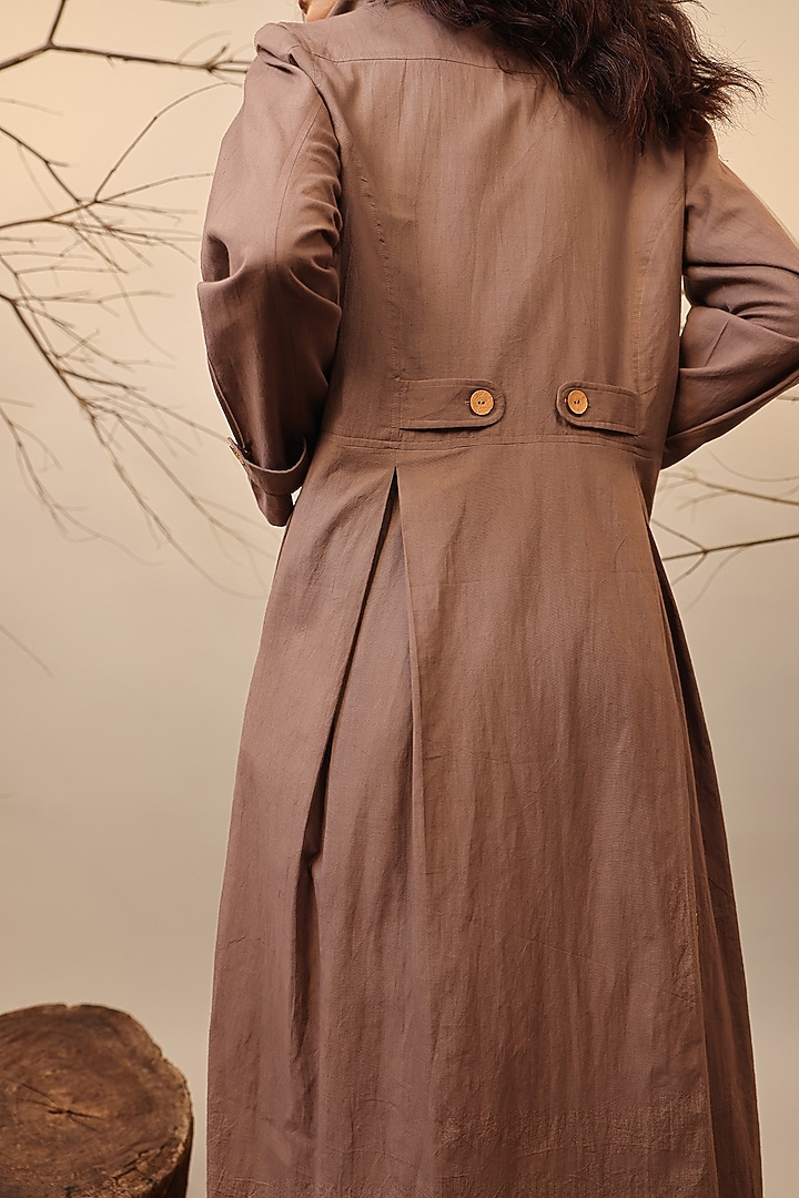 Beige Cotton Trench Jacket Set by Mati at Pernia's Pop Up Shop