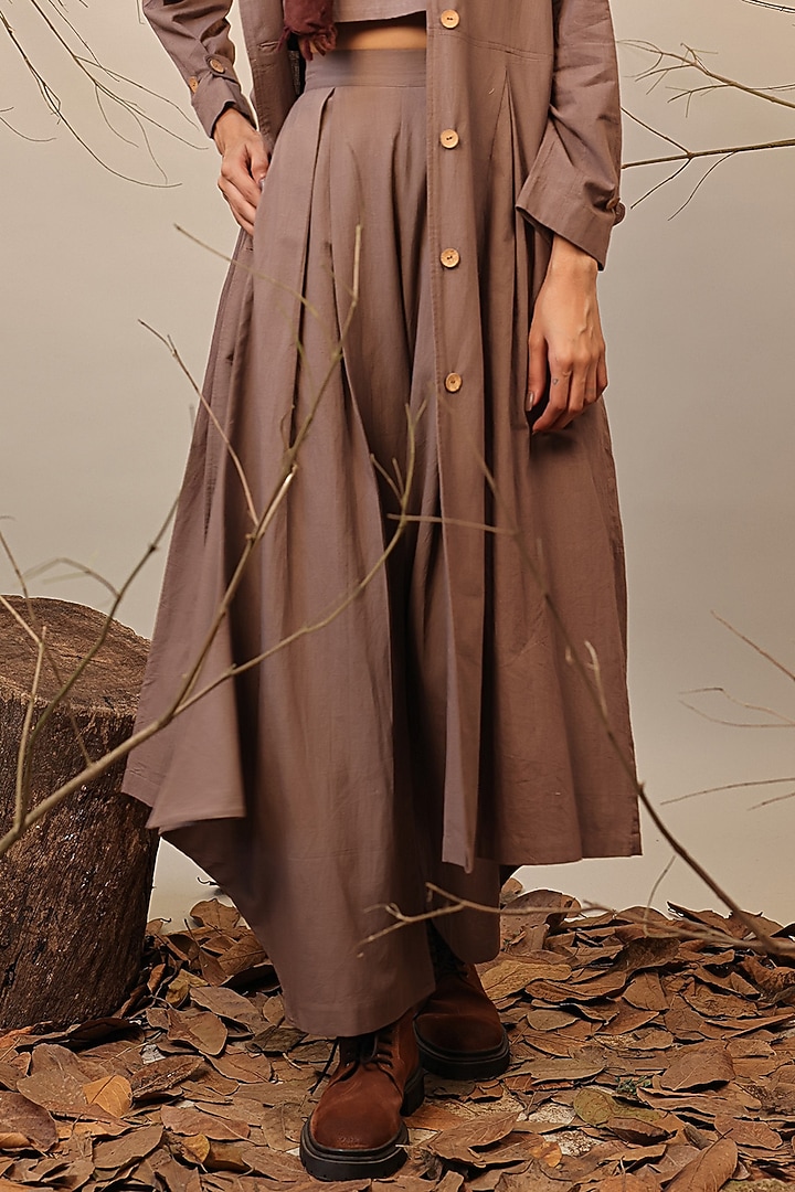 Beige Cotton Trench Jacket Set by Mati at Pernia's Pop Up Shop