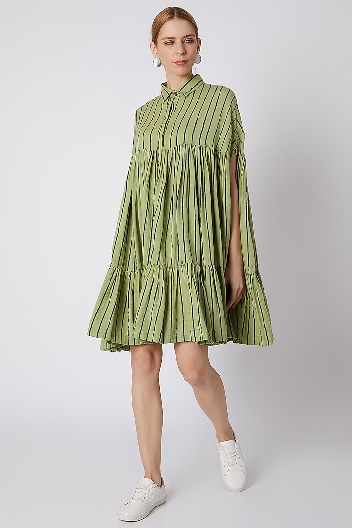 slim fit dress slacks LONG GREEN CAPE DRESS main image 1